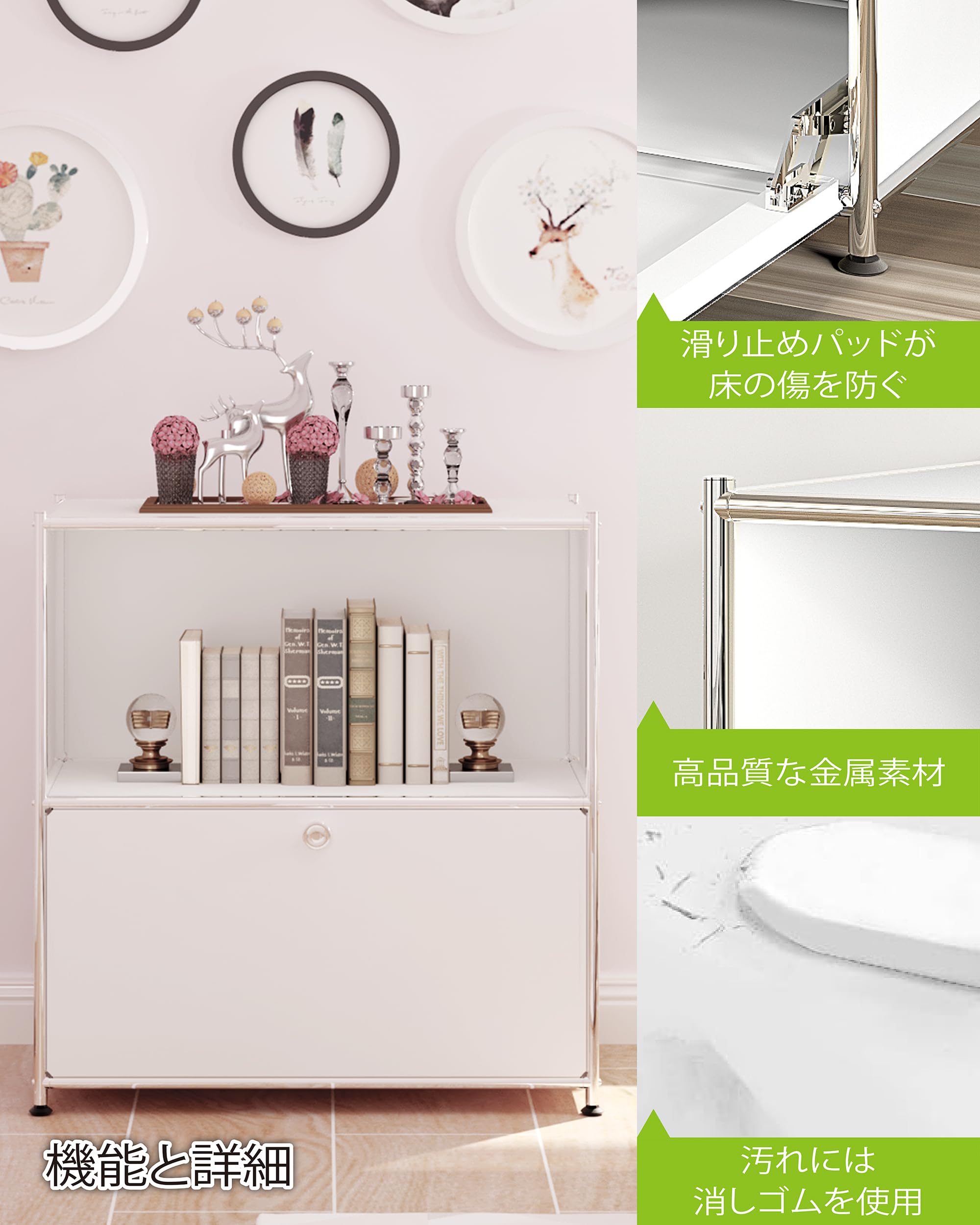 Amazon.co.jp: Simplink サイドテーブル 幅40×奥行77×高さ82.5cm